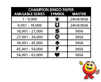 Champion Bingo Paper Series / Symbols